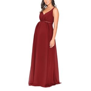Red Maternity Formal Wedding Bridesmaid Dress